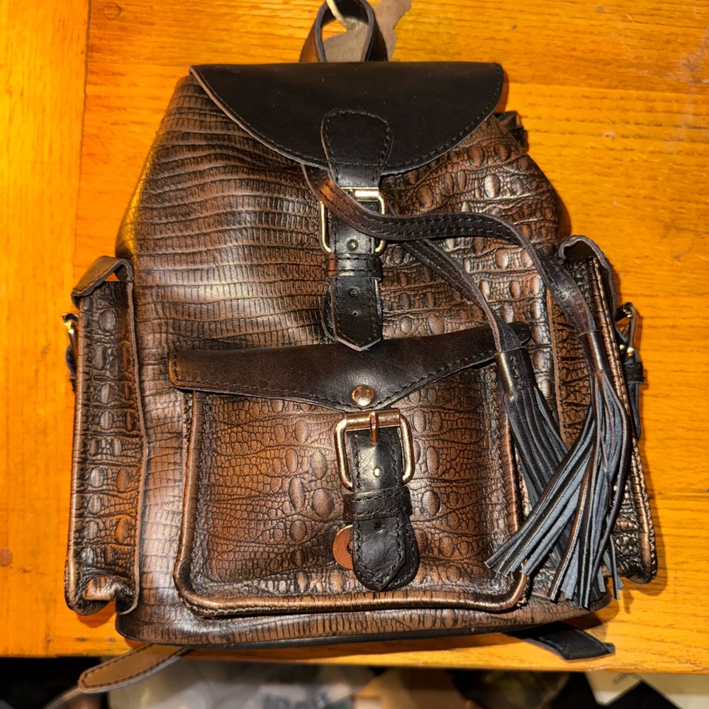 Freebird Brown Textured Backpack